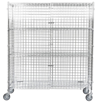 TableTop King NSF Mobile Chrome Wire Security Cage Kit - 18" x 60" x 69"