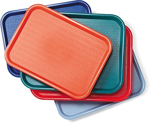 Carlisle FoodService Products Cafe Plastic Fast Food Tray, 14" x 18", Beige, (Pack of 12)