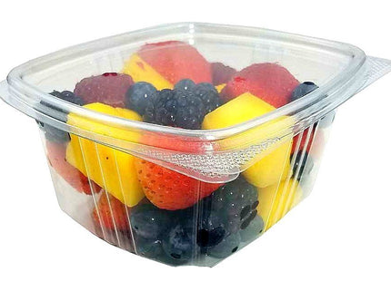Koda Cup 16 oz. (Pint Size) RPET Clear Plastic Hinged Lid Deli Meal Prep Fruit Salad Display Food Storage Containers 100% BPA Free