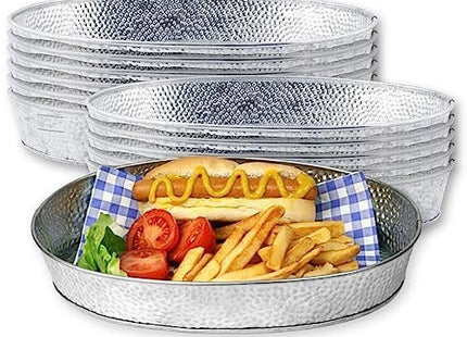 Tablecraft Galvanized Serving Tray, Steel Metal Dinner Food Platter
