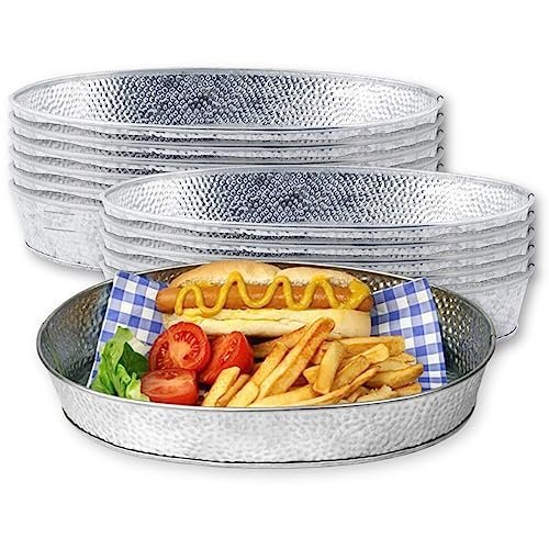 Tablecraft Galvanized Serving Tray, Steel Metal Dinner Food Platter