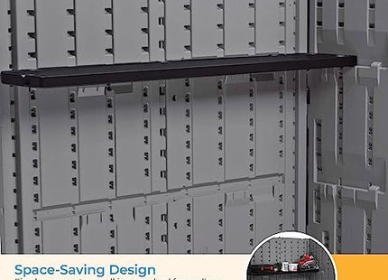 Suncast Horizontal Shed Shelf Kit, Space-Saving Shelf for Horizontal Outdoor Storage Sheds, 50" W x 10.25" D x 1.25" H, Black