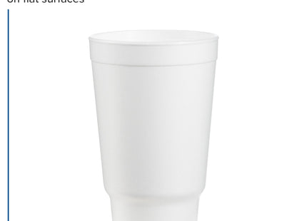 Dart 32AJ20 32 Oz Insulated Foam Cup, Polystyrene, White (Pack of 400)