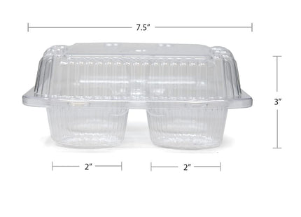 ZCYINGQ LBH6404-4 Compartment Clear Hinged Cupcake/Muffin Container | 250 per Case c