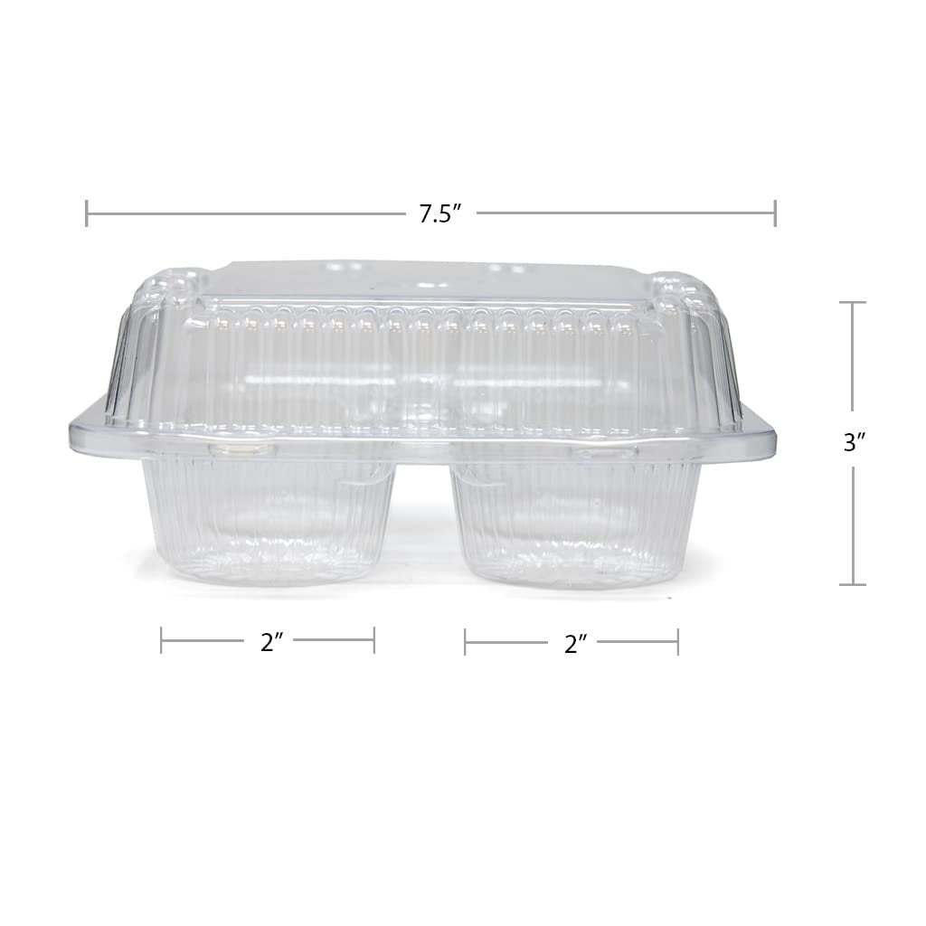 ZCYINGQ LBH6404-4 Compartment Clear Hinged Cupcake/Muffin Container | 250 per Case c