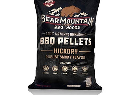 Bear Mountain 2-Pack All Natural Wood Pellets for Smoker, Grill & BBQ, 20 Lbs, Hickory - Premium Hardwood Barbecue Pellets for Indoor and Outdoor Grilling