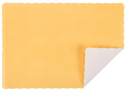 Gold Colored Paper Placemat with Scalloped Edge - 1000/Case Size: 10" x 14"