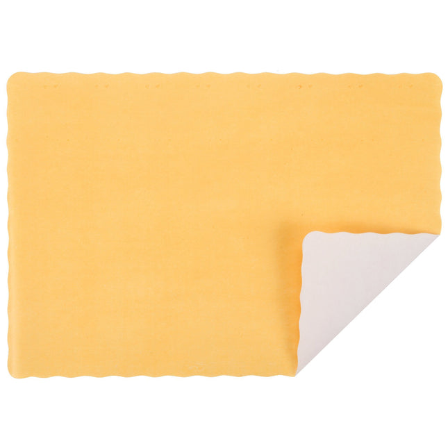 Gold Colored Paper Placemat with Scalloped Edge - 1000/Case Size: 10" x 14"