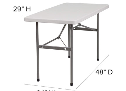 Flash Furniture Kathryn 4-Foot Granite White Plastic Folding Table