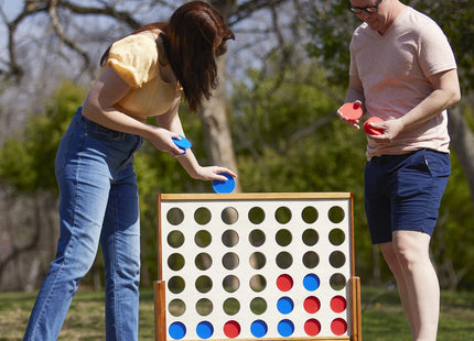 Giant 4 Connect in a Row with Carrying Case and Stained and Finished Legs and Frame