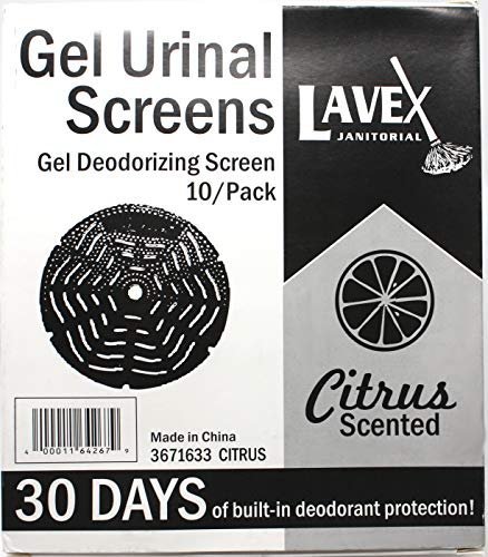 Lavex Gel Urinal Screen | Bathroom Deodorizing | Citrus Scented 10 Pack