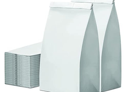 Glownary - White Paper Bags for Lunch, Craft, or Takeout. (8 LB, 500 Count - White)