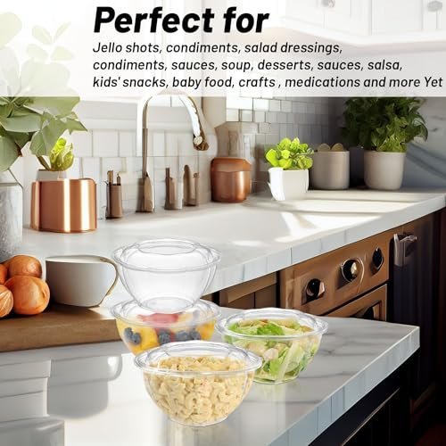 Glownary Plastic Salad Bowls With Airtight Lids