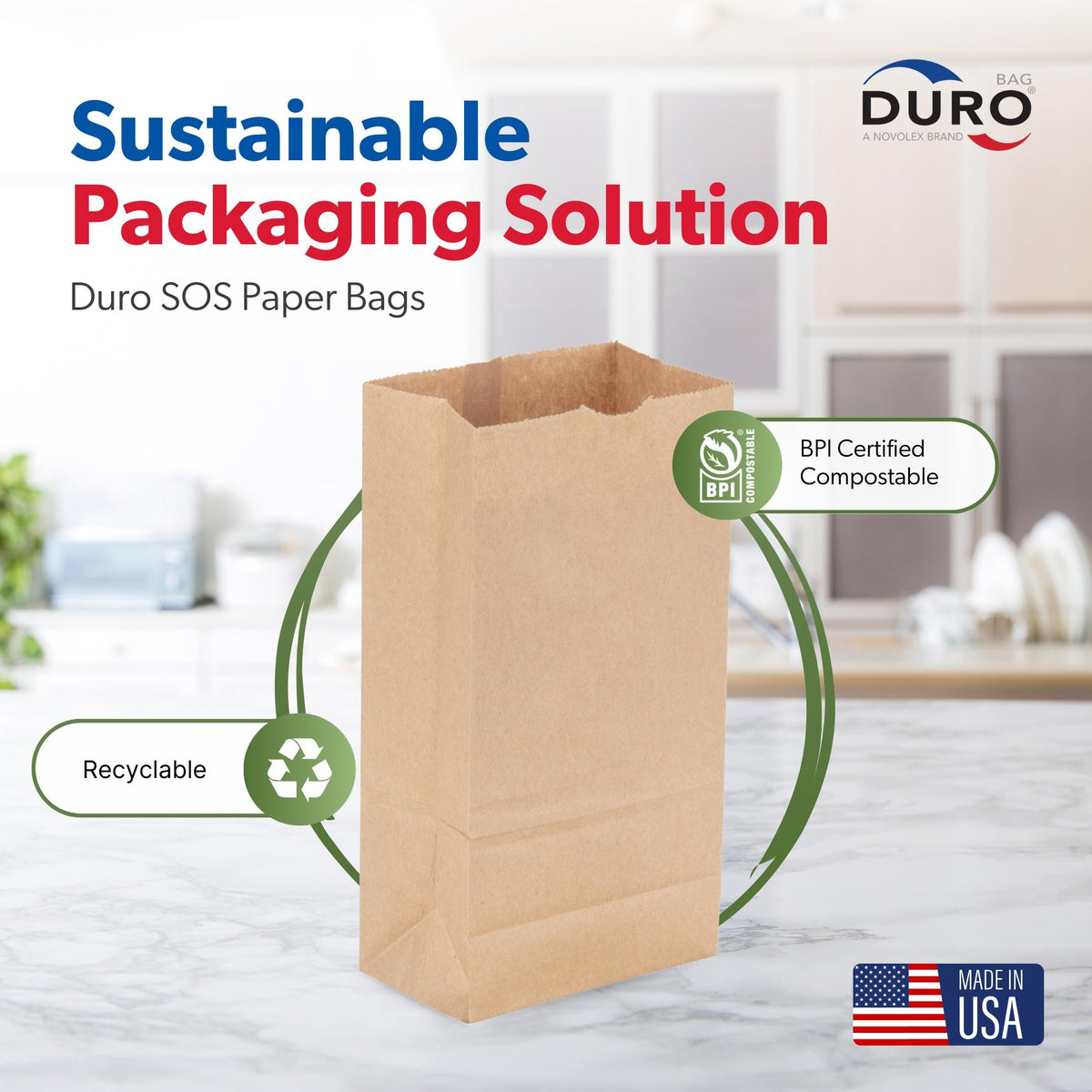 Duro Bag Dubl Life SOS Recycled Kraft FSC (500 Pack)