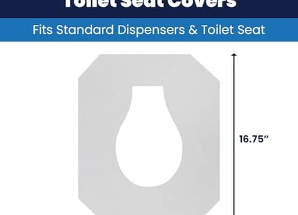 HOSPECO Discreet Seat Half-Fold Toilet Seat Covers, 14.25 X 16.5, White, 250/pack, 20 Packs/carton
