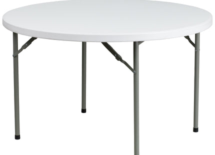 Flash Furniture 5' Round All-Occasion Plastic Folding Event Table for Parties and Trade Shows, Folding Banquet Table for Indoor/Outdoor Events, White