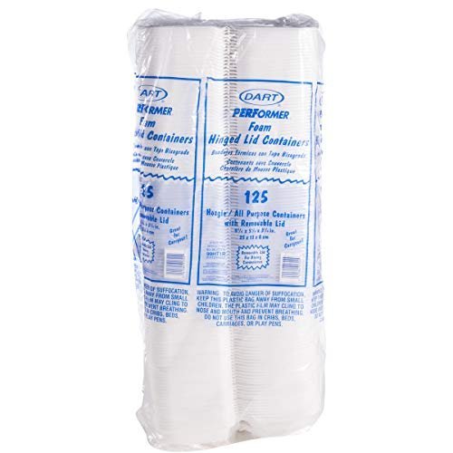 Dart 99HT1R Hoagie Perforated Foam Hinged Container, 9.75 X 5.25 in (Case of 500),White