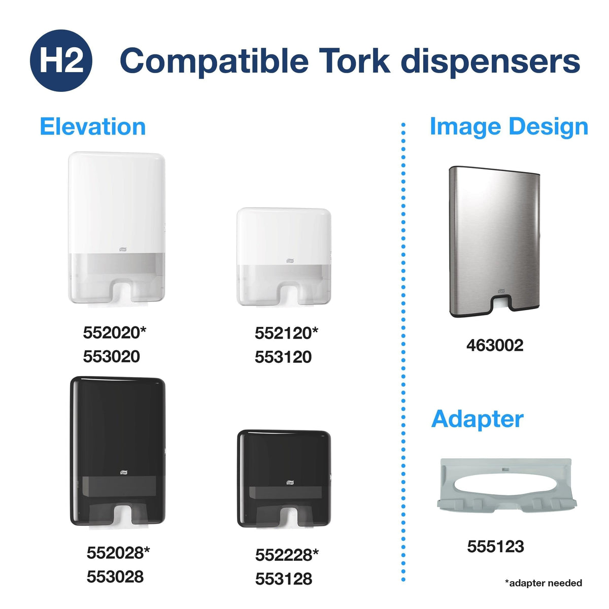 Tork Xpress Compressed Multifold Hand Towel White H2, Advanced, Strong and Absorbent, 12 x 250 Sheets, 424834