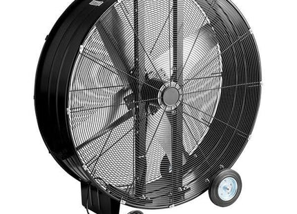 Glownary Industrial Drum Fan, 42-inch, 2-Speed, Powder-Coated Black, 2/3 HP, 120V