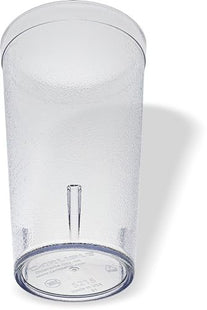 Carlisle FoodService Products Stackable Tumbler Plastic Tumbler with Pebbled Exterior for Restaurants, Catering, Kitchens, Plastic, 16 Ounces, Clear