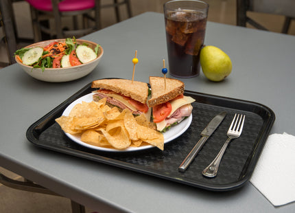 Carlisle FoodService Products Cafe Fast Food Cafeteria Tray with Patterned Surface for Cafeterias, Fast Food, and Dining Room Red, (Pack of 24)