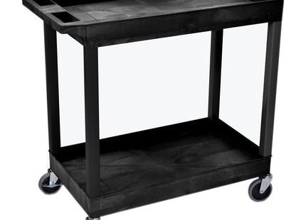 Luxor/H.Wilson EC11-B High Capacity Two Shelf Tub Cart, 4" Heavy Duty Casters, 34.25" Height, 35.25" Wide, 18" Length