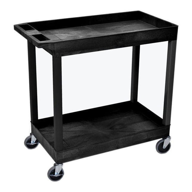 Luxor/H.Wilson EC11-B High Capacity Two Shelf Tub Cart, 4" Heavy Duty Casters, 34.25" Height, 35.25" Wide, 18" Length