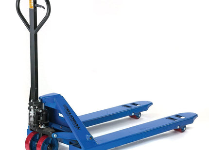 Global Industrial High Capacity Pallet Jack with 27"W x 48"L Forks, 6600 Lb. Capacity, Manual Duty Truck for Warehouse, Manufacturing and Retail, Blue Powder Coat Finish