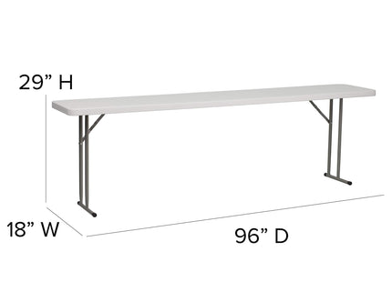Flash Furniture 8-Foot Granite White Plastic Folding Training Table