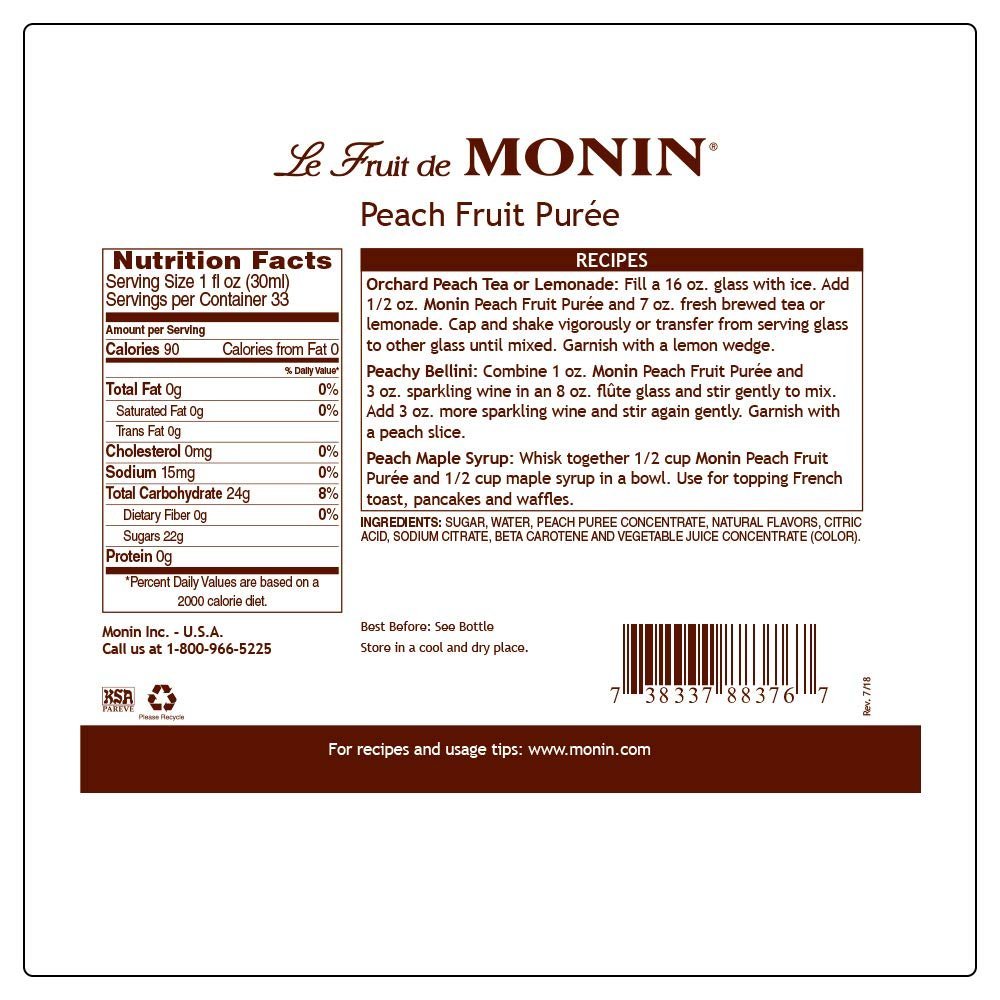 Monin - Purée Syrup (1 Liter)