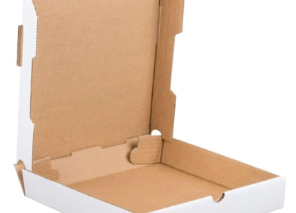 12 inch Pizza Box Bundle of 50 - Premium Plain White Corrugated Cardboard Take Out Delivery Container