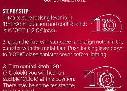 Chef Master 90027 Portable Butane Stove, Portable Gas Stove with Carrying Case, Portable Gas Grill, ETL Certified, Black