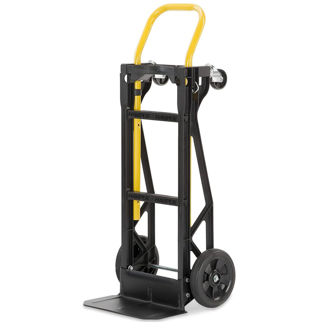 Harper Trucks Glass Filled Nylon Frame Dual Convertible Cart and Dolly with 8 Inch Pneumatic Wheels