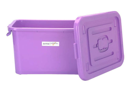 TableTop King M33064 16 1/2" x 14 1/8" x 11 1/8" Purple Allergen-Safe Storage Tote with Lid