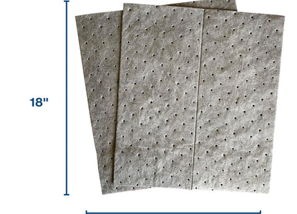 Spilfyter Universal Extra Heavy-Duty Absorbent Pads - 16-Inch x 18-Inch, 100-Pack, 27-Gallon Absorbency - Cleans Up Universal Oils and Coolants
