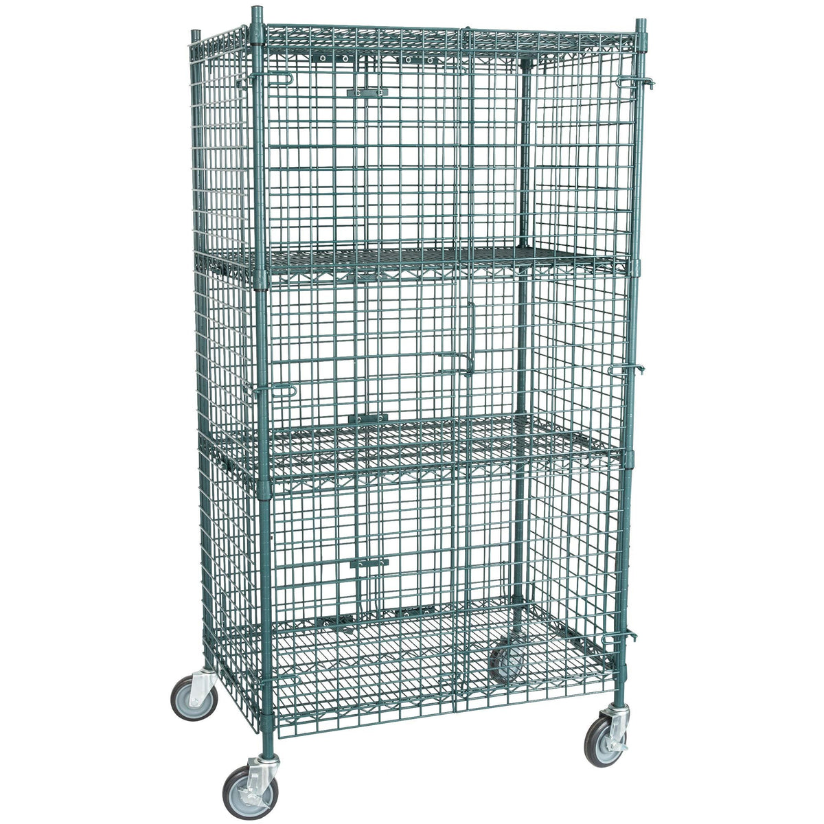 TableTop King NSF Mobile Green Wire Security Cage Kit - 24" x 36" x 69"