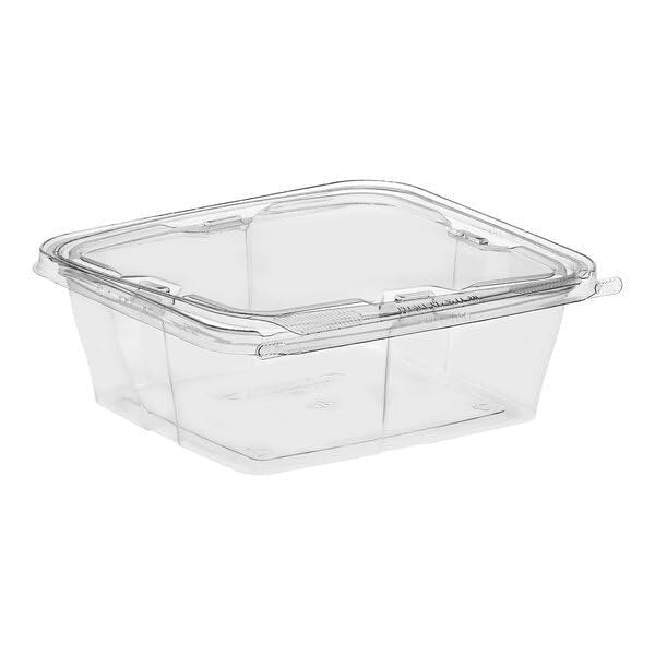 Glownary Inline Plastics Safe-T-Fresh Rectangular Container, Tamper-Resistant, Hinged with Flat Lid
