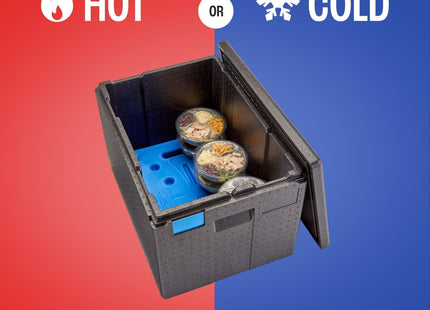 Cambro GoBox Insulated Lightweight Thermal Hot Box and Food Pan Carrier (12 Inch Deep) - Hotbox and Food Warmer for Catering & Transport - Top Load (Gray)
