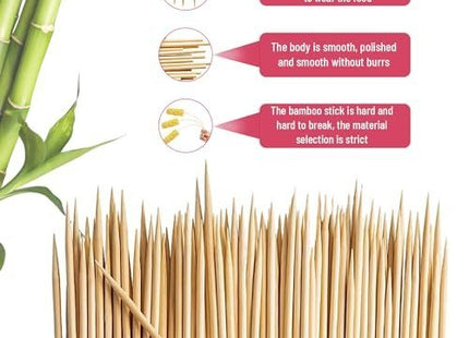 Natural Bamboo Wooden Skewers for BBQ, Shish Kabob, Appetiser, Fruit, Cocktail, Chocolate Fountain, Grilling, Barbecue, Kitchen, Crafting and Party.