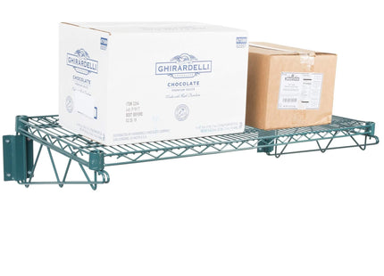 Commercial Epoxy Green Wire Shelving Wall Shelf 14 x 48 - NSF
