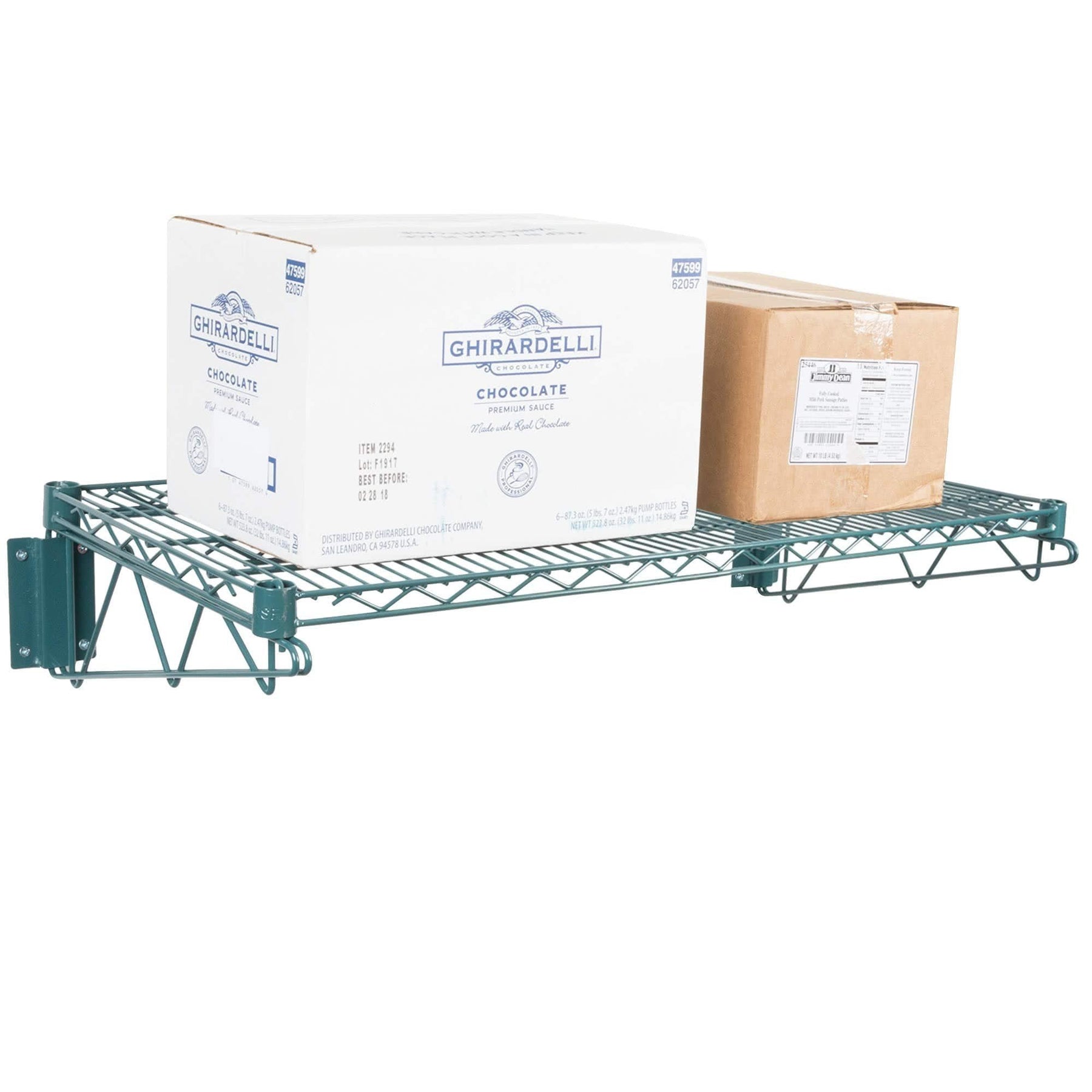 Commercial Epoxy Green Wire Shelving Wall Shelf 14 x 48 - NSF