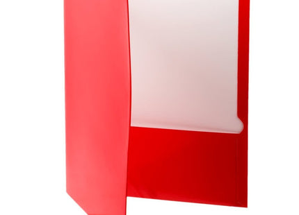 TableTop King 51711 Letter Size 2-Pocket High Gloss Laminated Paper Pocket Folder, Red - 25/Box