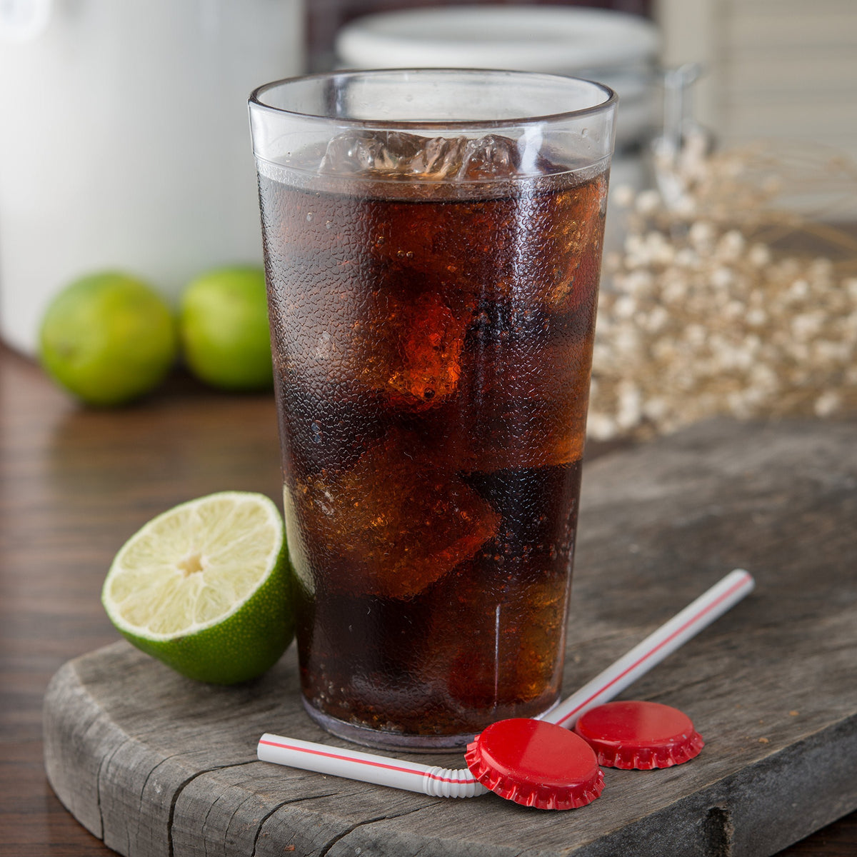 Carlisle FoodService Products Stackable Tumbler Plastic Tumbler with Pebbled Exterior for Restaurants, Catering, Kitchens, Plastic, 16 Ounces, Clear