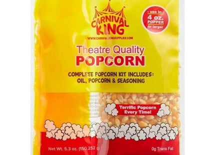 Carnival King: Popcorn Kernels for Popcorn Machine, Popcorn Packets, Bulk Popcorn, 4oz Packs (CASE of 24) - Popcorn Machine Supplies, popcorn maker kit popcorn kernels all in one popcorn packs