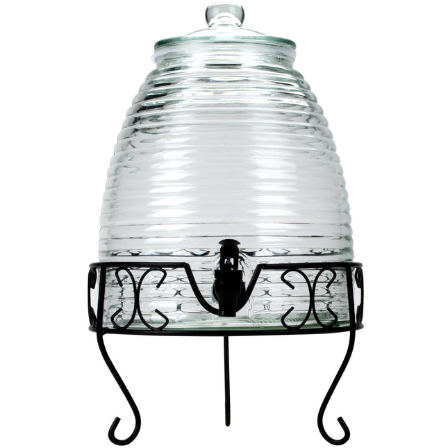 Core 2.4 Gallon Glass Beverage Dispenser with Metal Stand