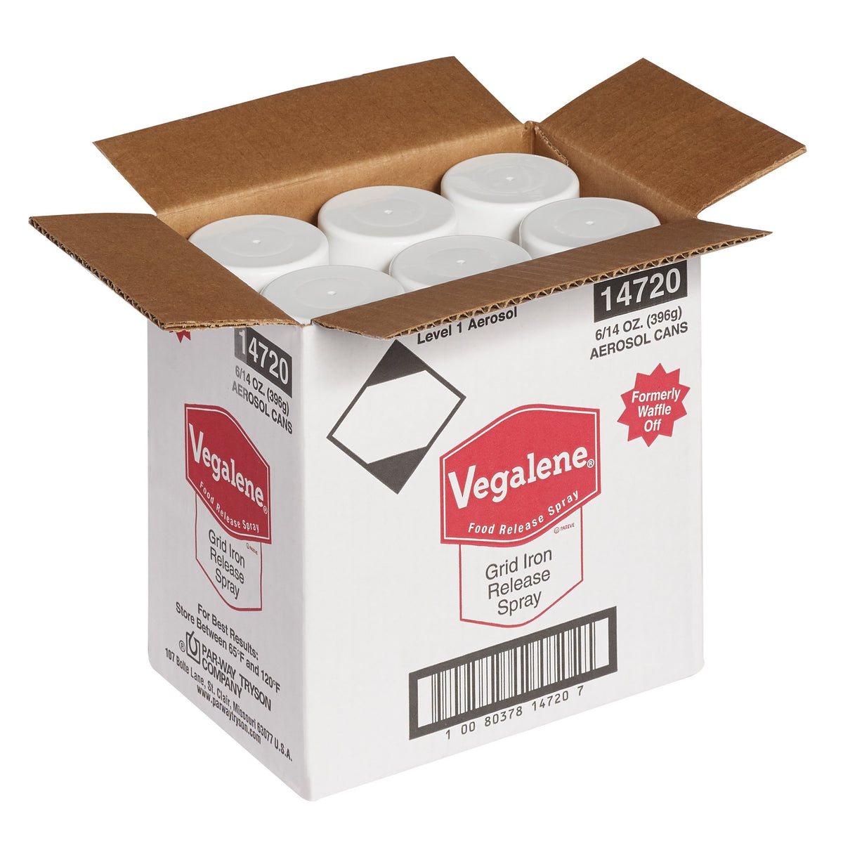 Vegalene Grid Iron Non-Stick Spray, 14oz Aerosol, 6-Pack