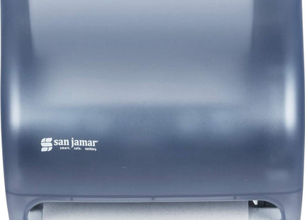 San Jamar Tear-N-Dry Classic Paper Towel Dispenser Dispenses Universal Paper Rolls with Touchless Dispensing for Bathroom, Kitchens, Restaurants, and Cafeterias, Plastic, Arctic Blue