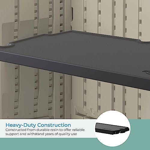 Suncast Vertical Shed Shelf Kit, Space-Saving Shelf for Vertical Outdoor Storage Sheds, 27.75" W x 14.5" D x 1.25" H, Black