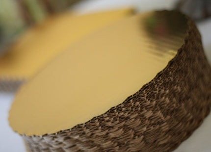 Southern Champion Tray Sturdy Corrugated Cake Circle, Greaseproof, Gold Metallic