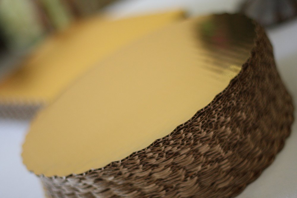Southern Champion Tray Sturdy Corrugated Cake Circle, Greaseproof, Gold Metallic